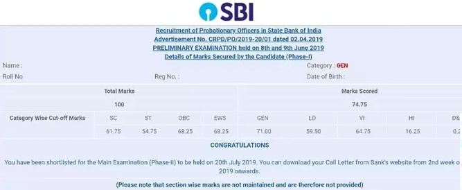 Sbi Po Prelims Cut Off Category Section Wise Check Previous Hot Sex Picture 5986