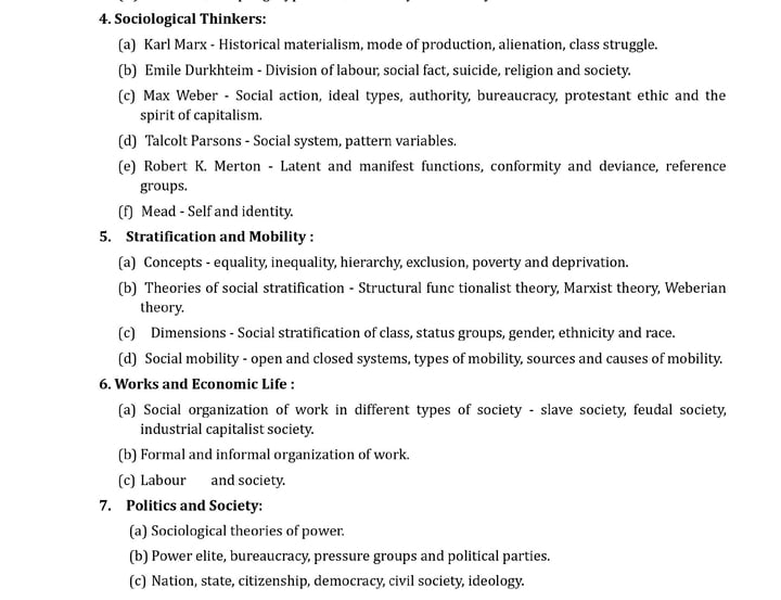 UPSC Sociology Syllabus - Sociology Optional Syllabus PDF