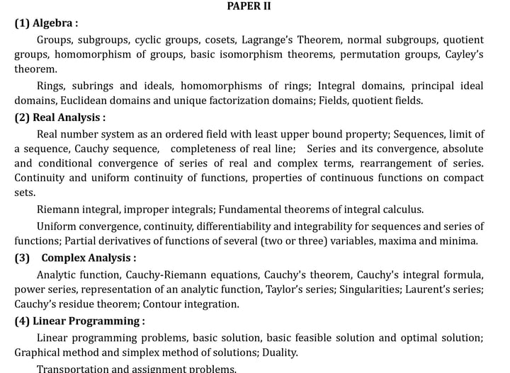 UPSC Maths Optional Syllabus - Mathematics Optional Syllabus PDF