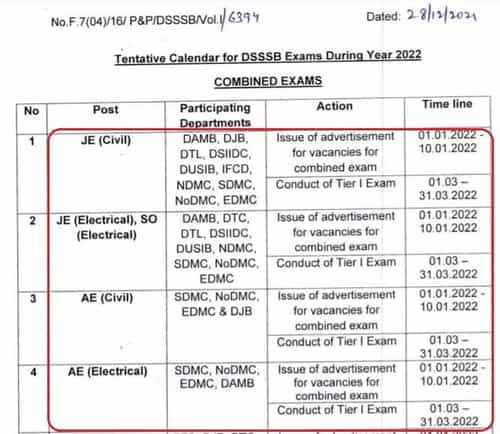 Dsssb Calendar 2025 Pdf Download 