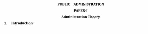 Public Administration Syllabus for UPSC